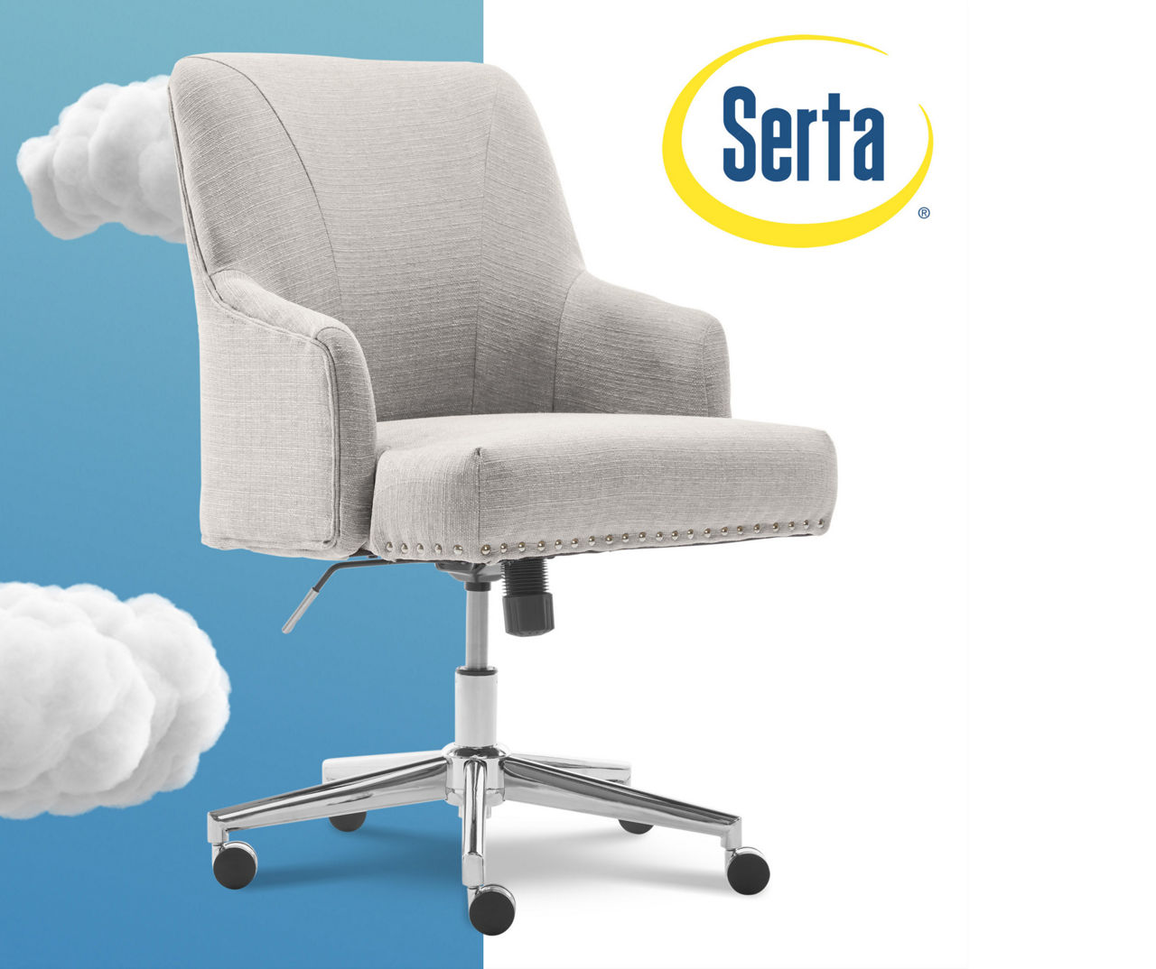 Serta Leighton Ivory Memory Foam Fabric Office Chair Big Lots