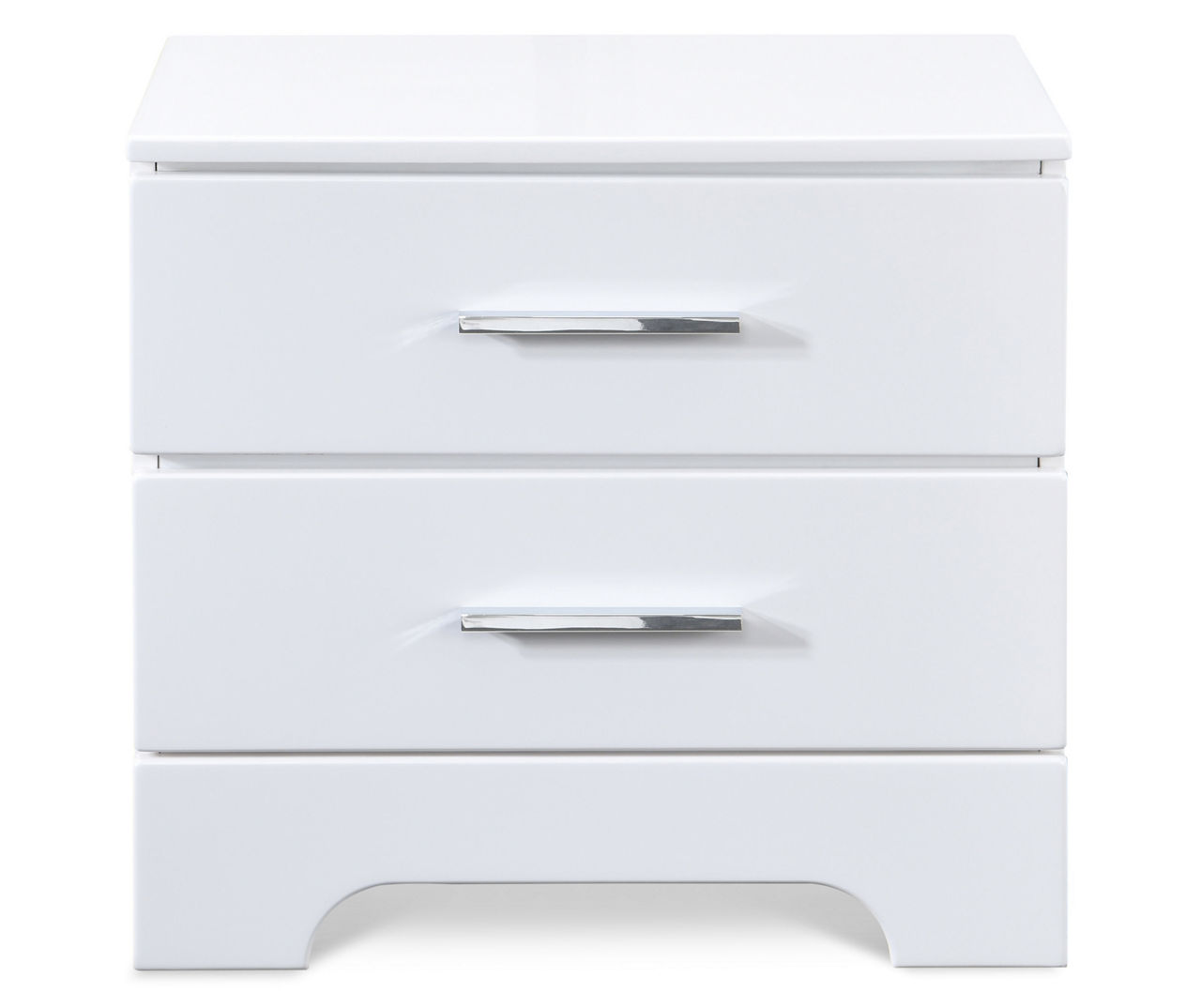 White Hudson 2 Drawer Wood Nightstand