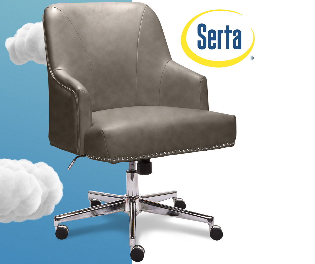 Serta Style Leighton Home Office Chair - Gray Bonded Leather