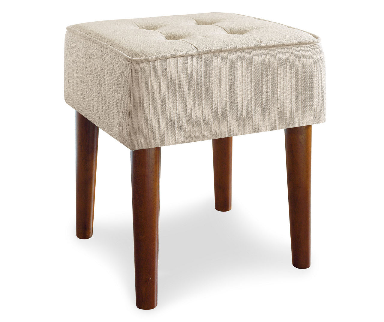 Aria Antique Ivory Tufted Stool Big Lots
