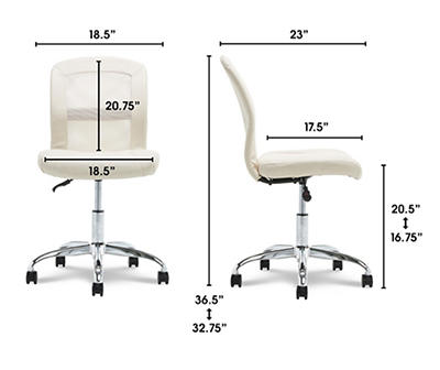 Serta Essentials Cream Faux Leather Swivel Office Chair - Big Lots