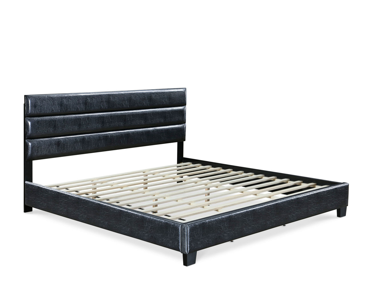 Black Channel Tufted King Upholstered Bed Frame Big Lots