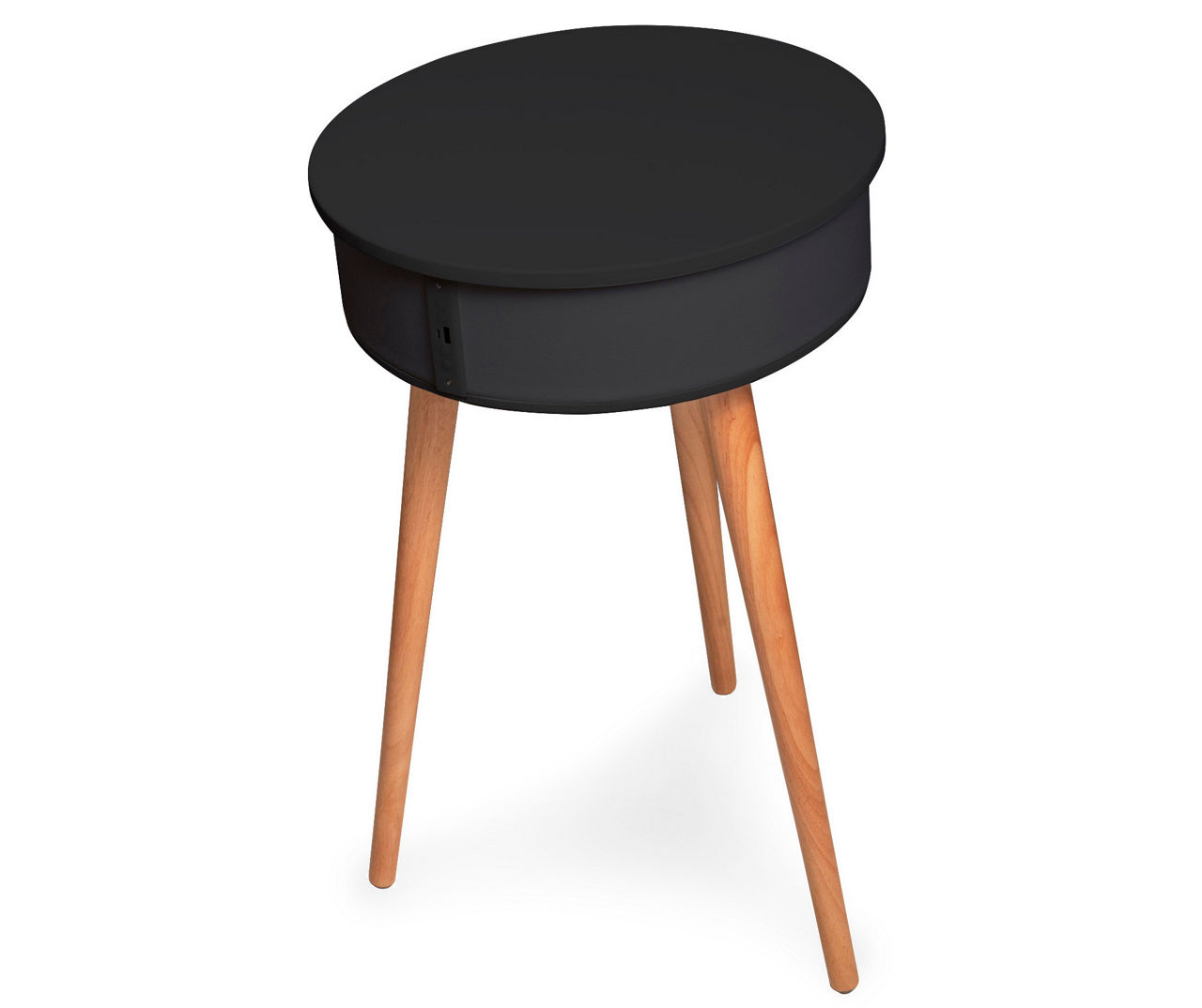Black End Table with Bluetooth Speaker & USB Port