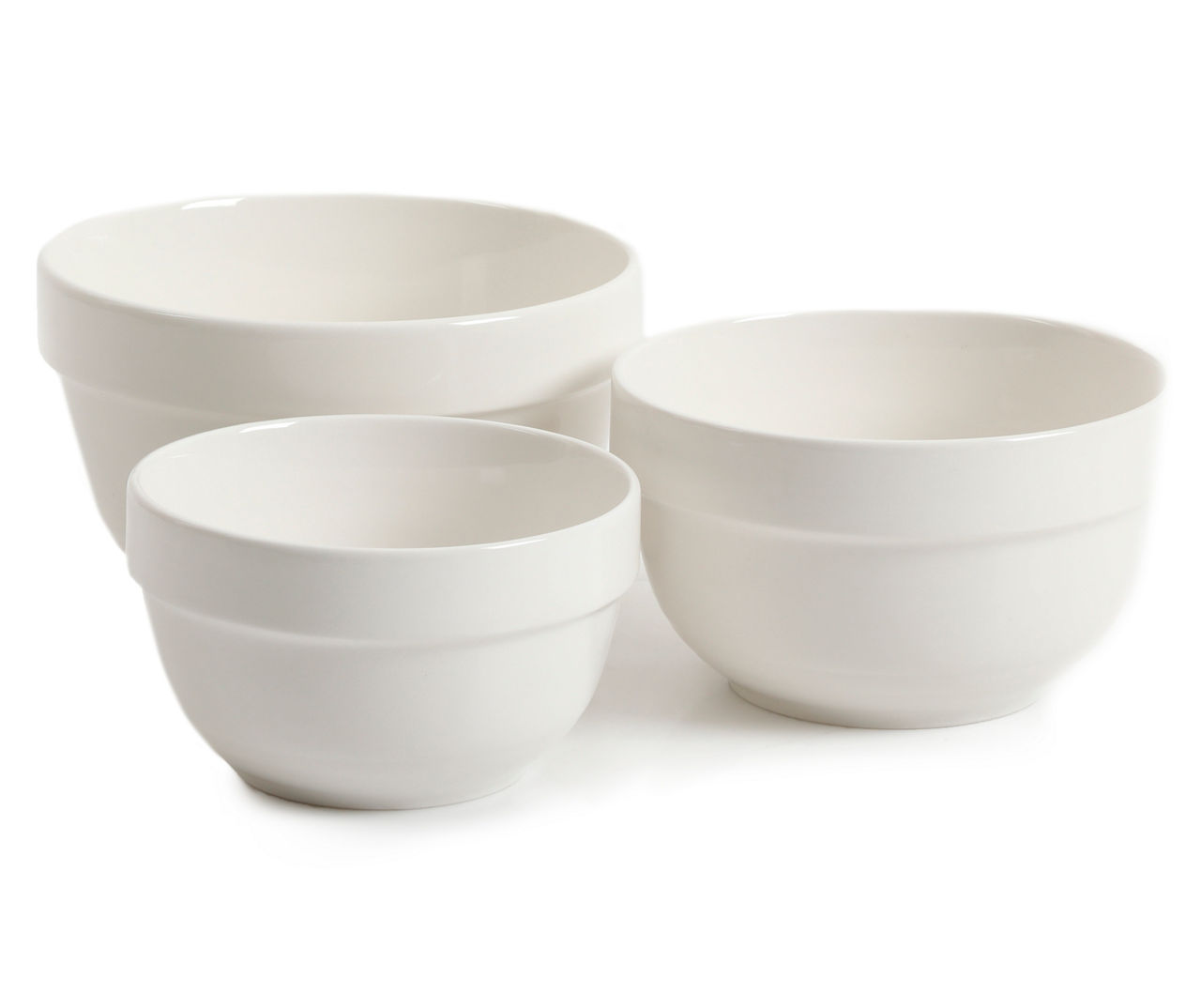 Martha Stewart Everyday Small 3 Piece Ceramic Bowl Set In White