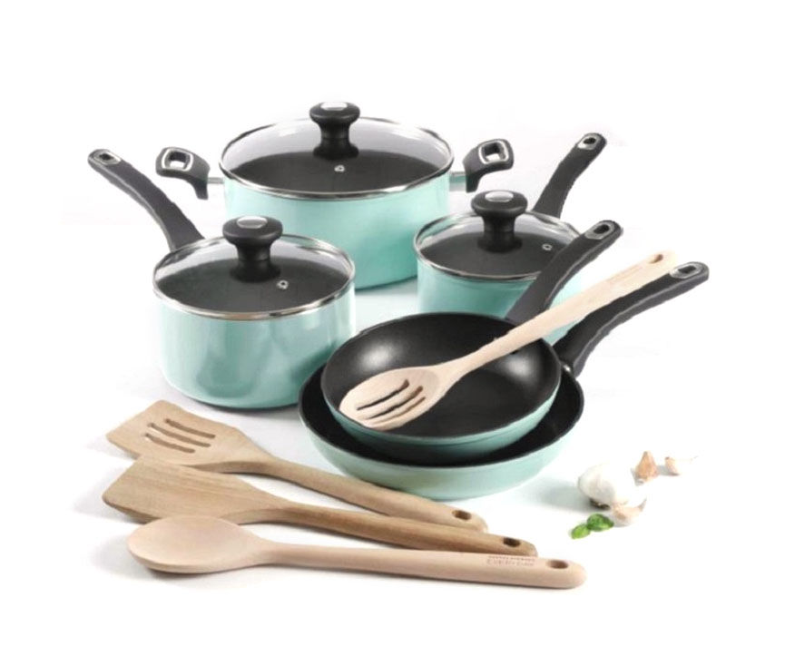 Aqua Aluminum Non-Stick 12-Piece Cookware Set