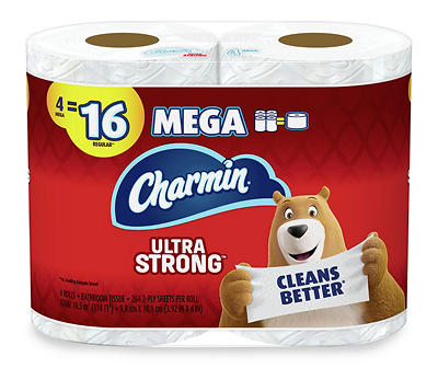 Charmin Ultra Strong Toilet Paper 4 Mega Roll, 264 Sheets Per Roll