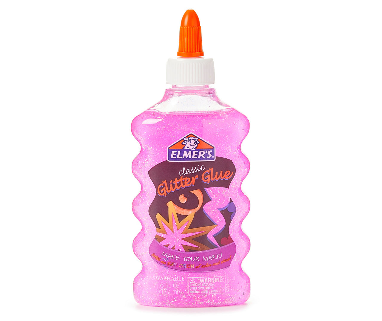 177ml Elmers Elmer's Liquid Glitter Glue Washable School Glue Pink