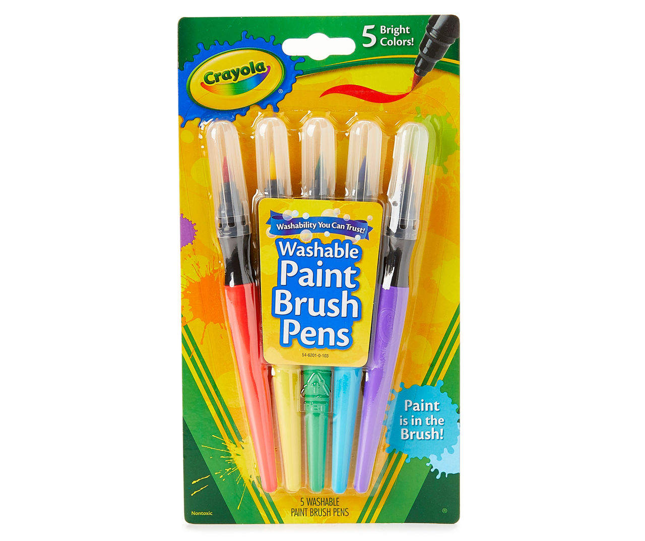 Crayola Brush Pens Painting Supplies, Art Supplies, Paint Set, 5 Count
