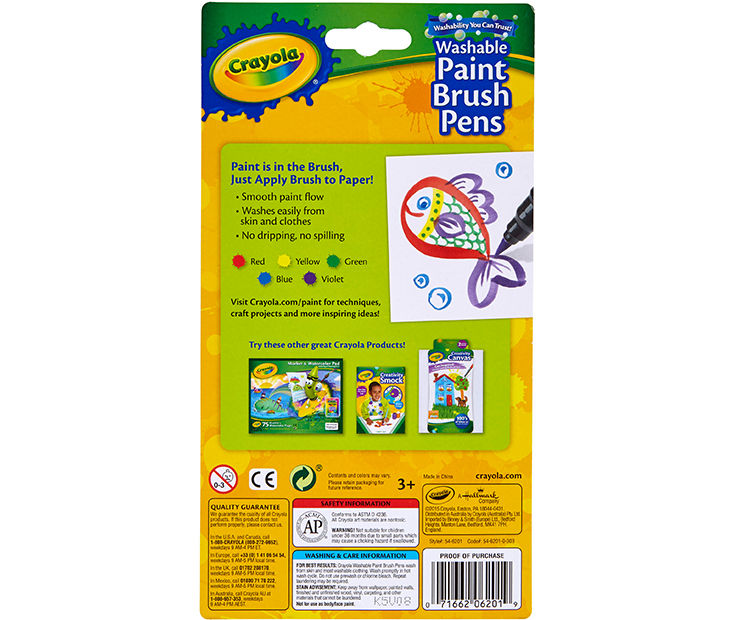 5 Count Crayola Paint Brush Pens: What's Inside the Box