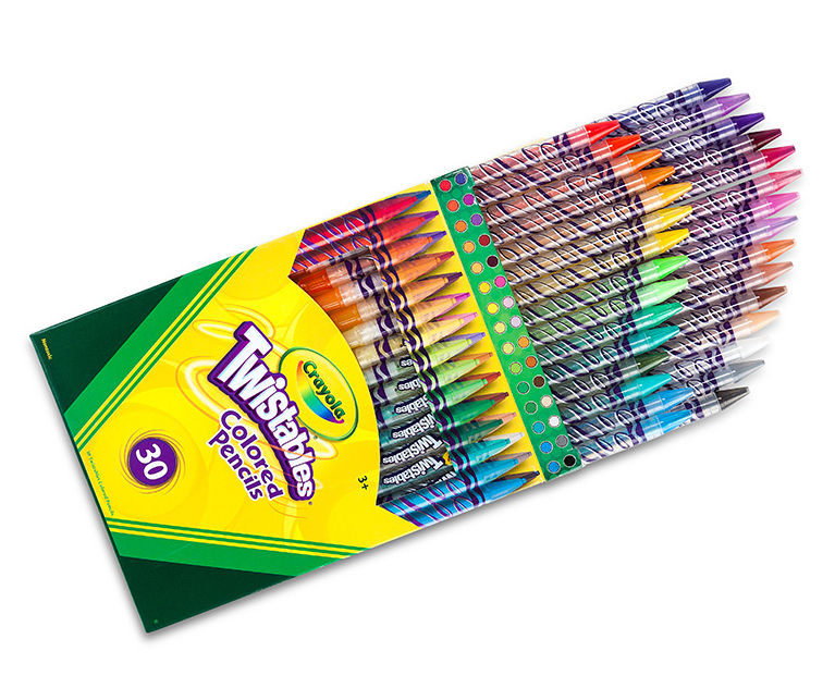 Crayola Twistables Colored Pencils, Always Sharp, Art Tools for Kids, 30  Count