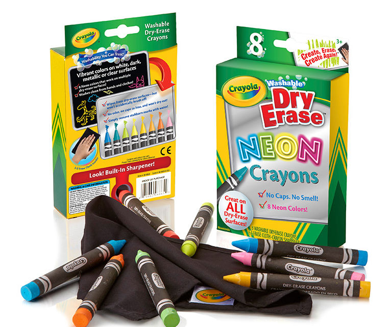 Crayola Dry Erase Neon Crayons, 8-Count