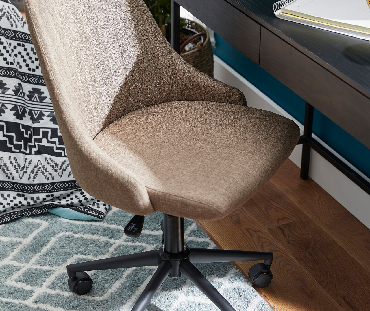 Tribeca Brown Upholstered Swivel Office Chair