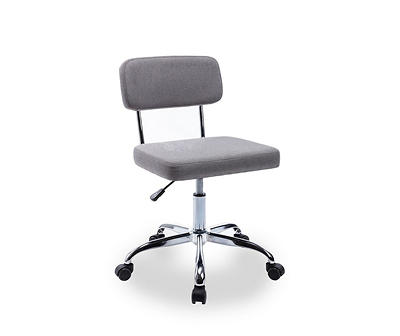 Gray Upholstered Swivel Office Chair