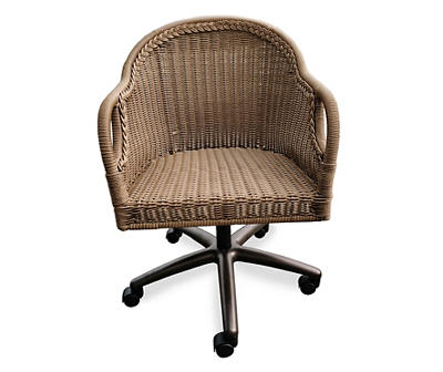 Rattan Cushioned Swivel Office Chair