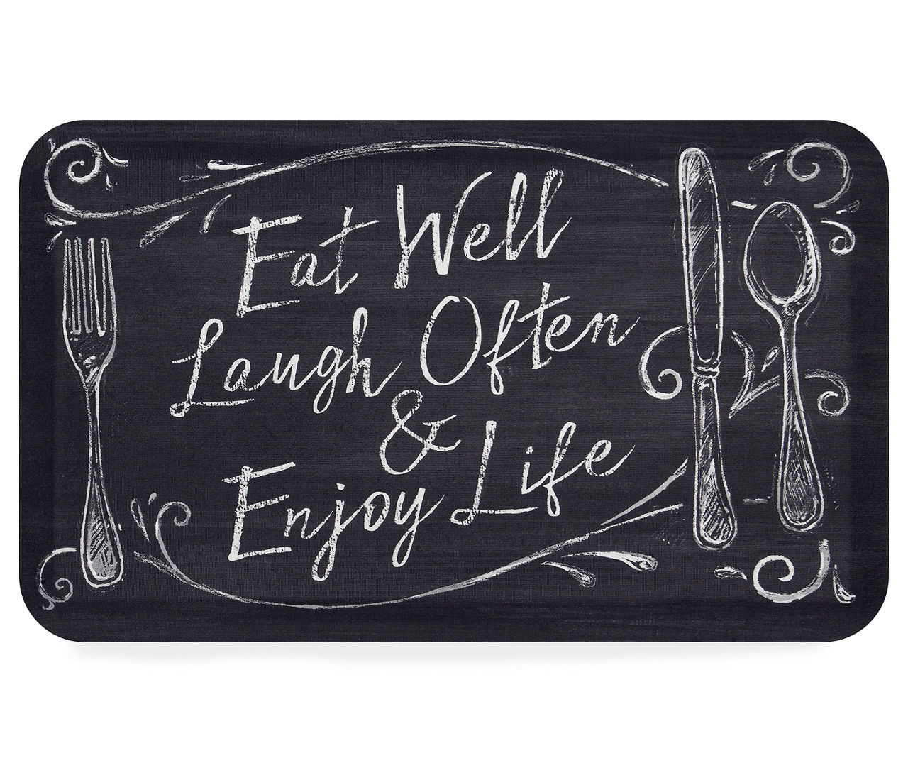Real Living Real Living "Eat Well" Black & White Chalk Print Soft Step