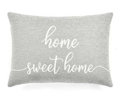 "Home Sweet Home" Gray Lumbar Throw Pillow
