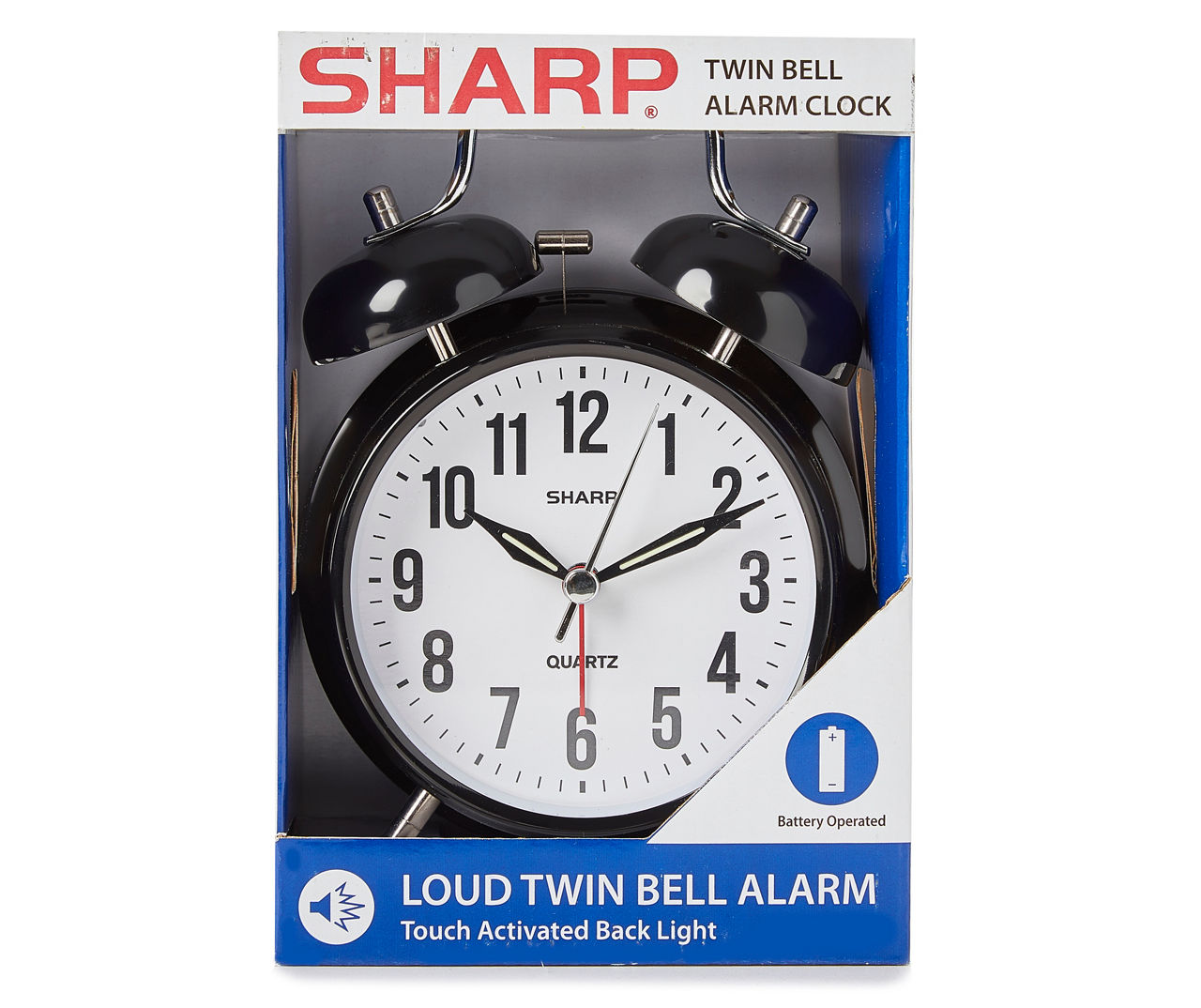 Sharp Black & Silver Twin Bell Alarm Clock Big Lots