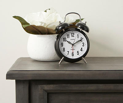 Black & Silver Twin Bell Alarm Clock