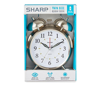 Sharp QUARTZ ANALOG ALARM CLOCK Ascending Alarm BACK LIGHT ON DEMAND AA-Battery 