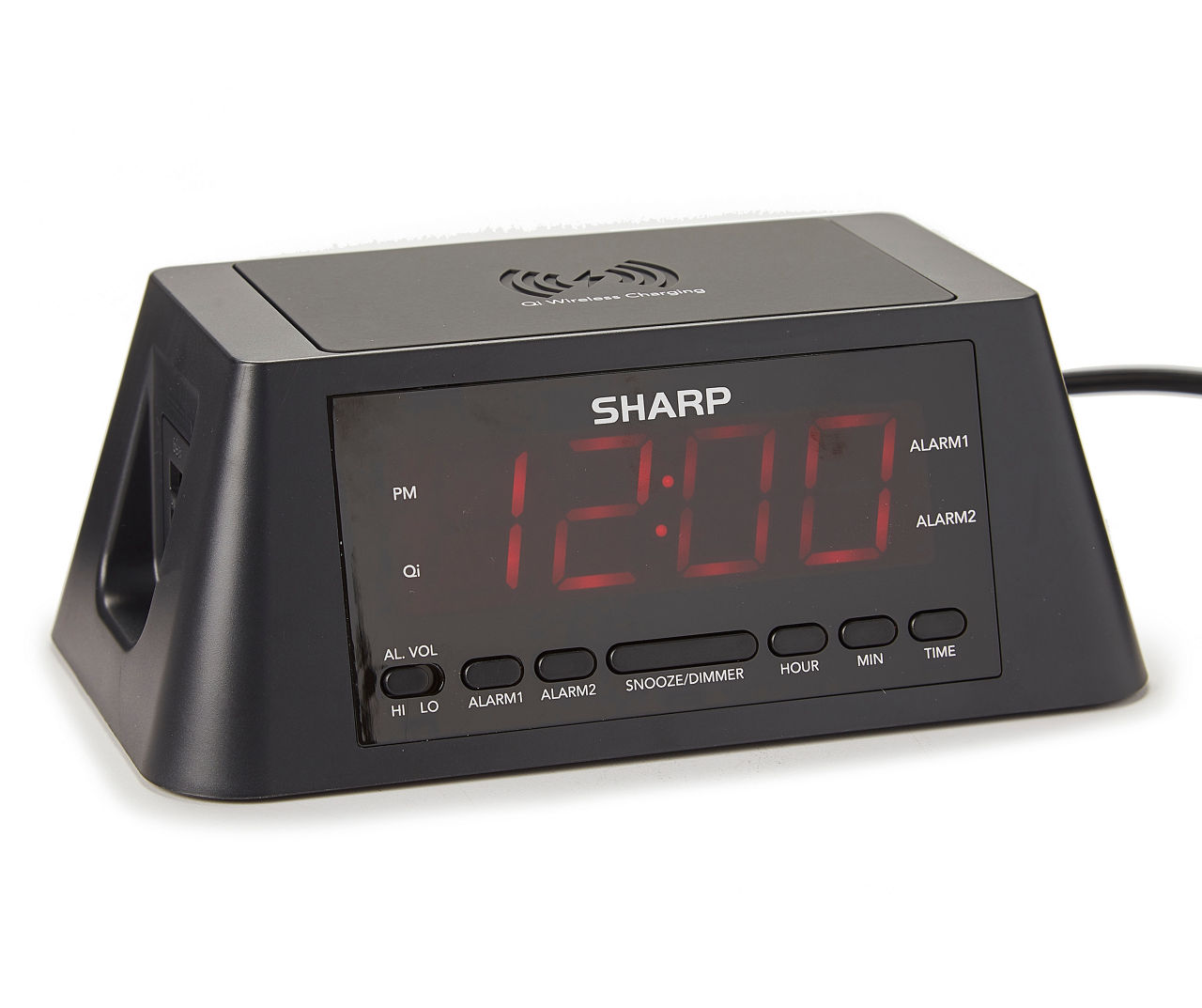 Sharp Dual Alarm Clock with QI Wireless Charging Big Lots