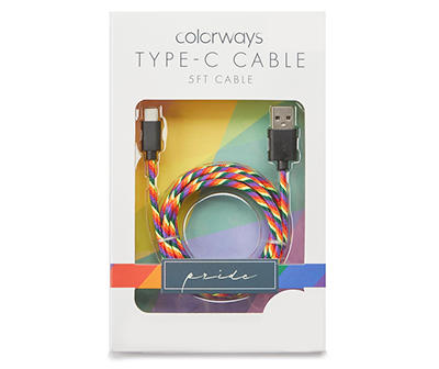 Colorways Rainbow Swirl USB Type-C 5' Cable