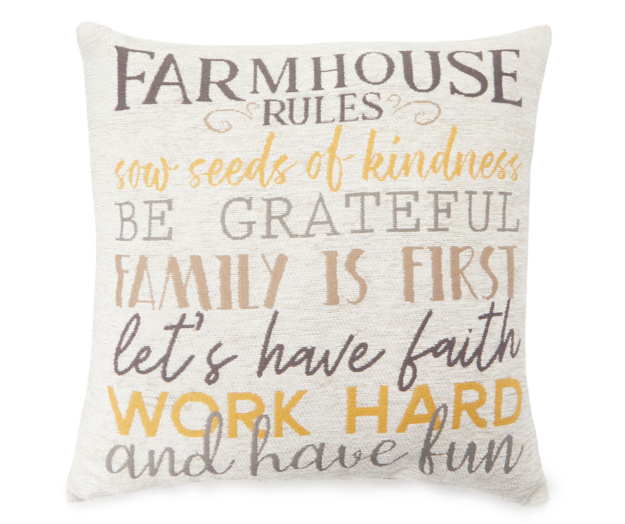 Farmhouse Rules Throw Pillow