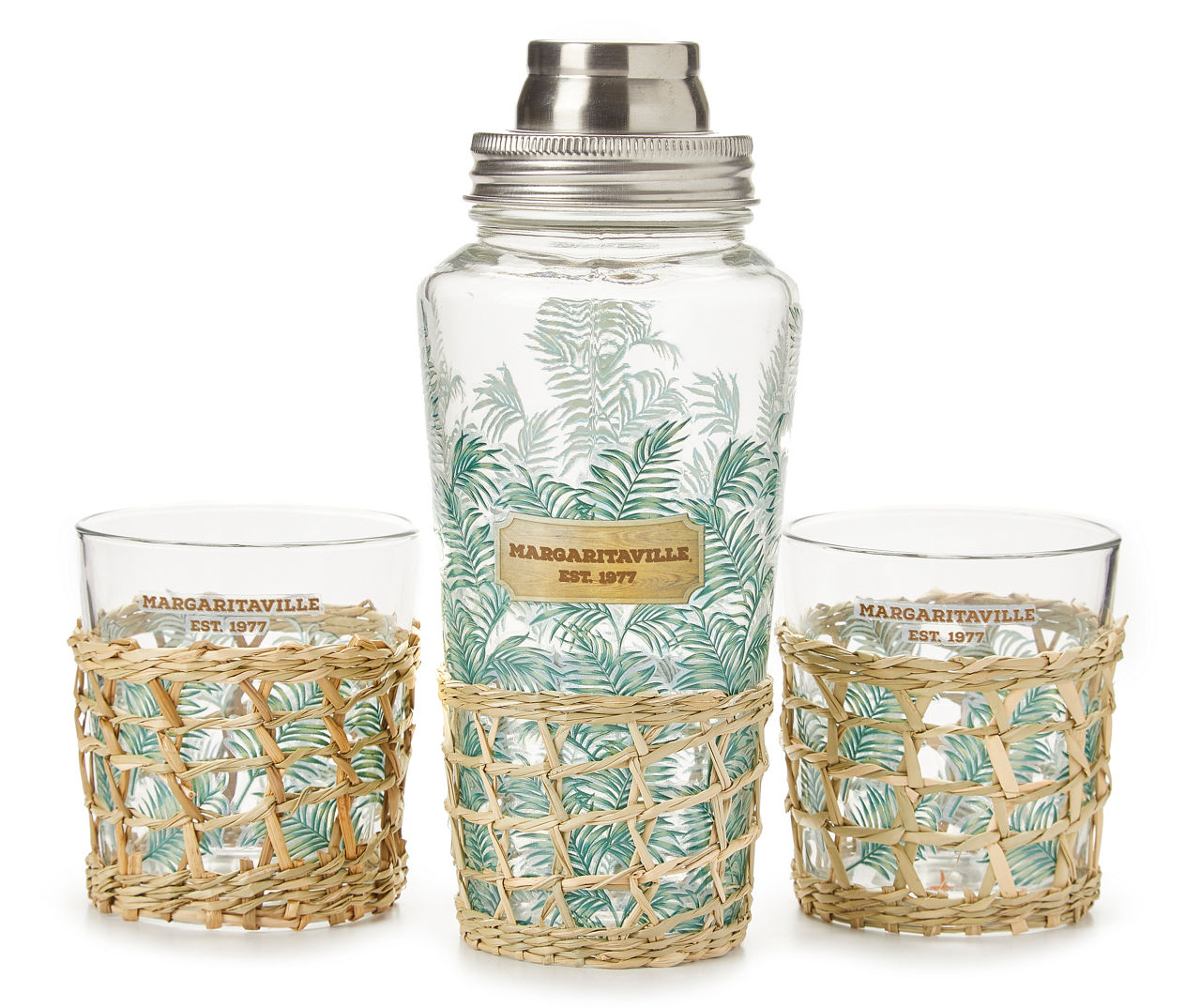 Margaritaville Shaker & Double Old Fashioned 3Piece Glassware Set