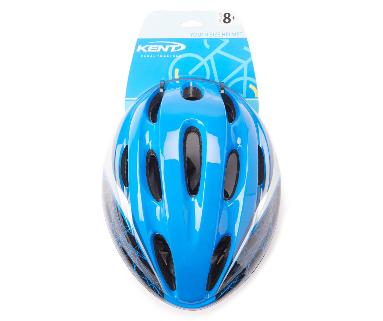 Blue and white bike helmet sale