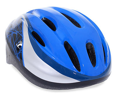 Youth Blue & White Line Bicycle Helmet