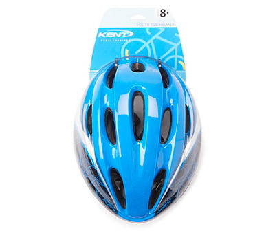 Youth Blue & White Line Bicycle Helmet