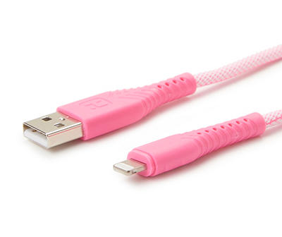 Bright Pink Lightning 6' Nylon Cable