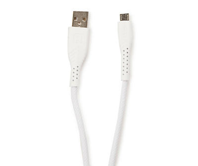 White Micro USB 10' Nylon Cable