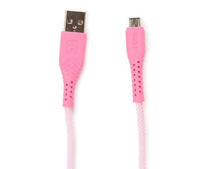 Bright Pink Micro USB 6' Nylon Cable