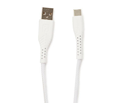 White USB Type-C 6' Nylon Cable