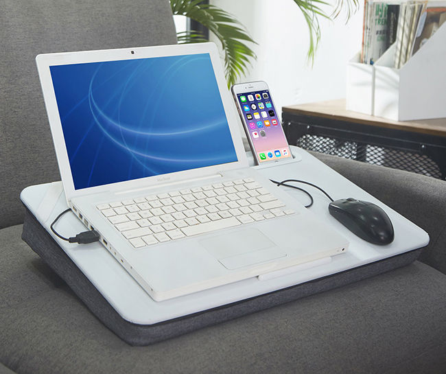 Real Living Free Spirit White & Gray Lap Desk