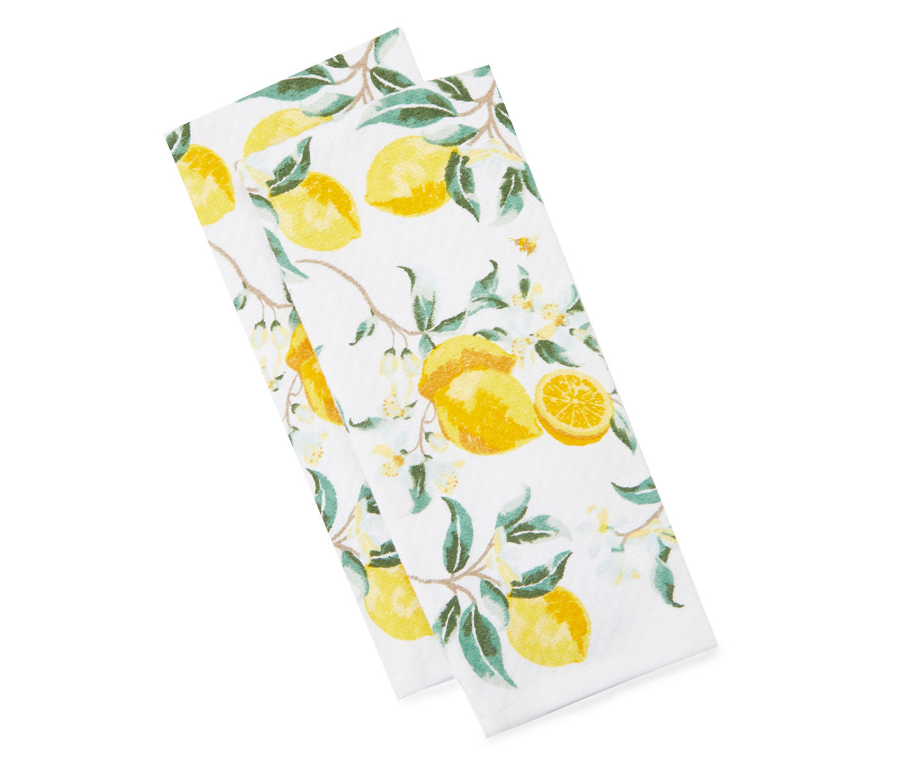 MARTHA STEWART Lots Of Lemons White/Yellow Lemons Cotton Kitchen