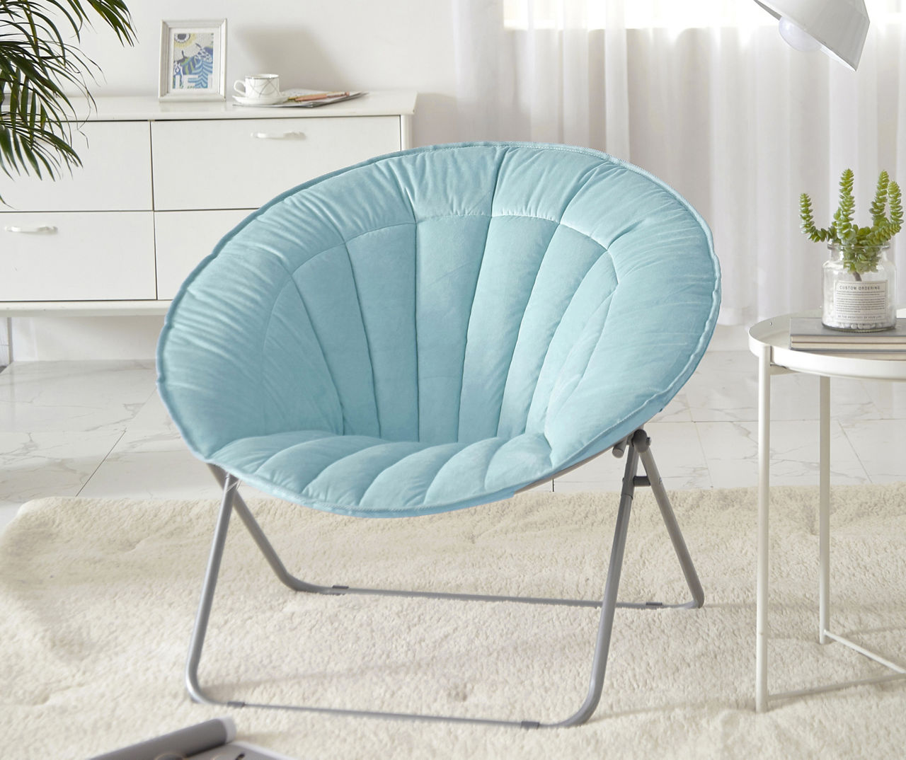 Blue discount saucer chair