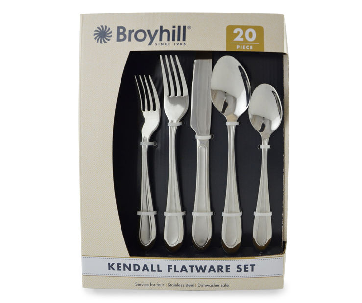 Broyhill Matte Black Hammered 20-Piece Flatware Set