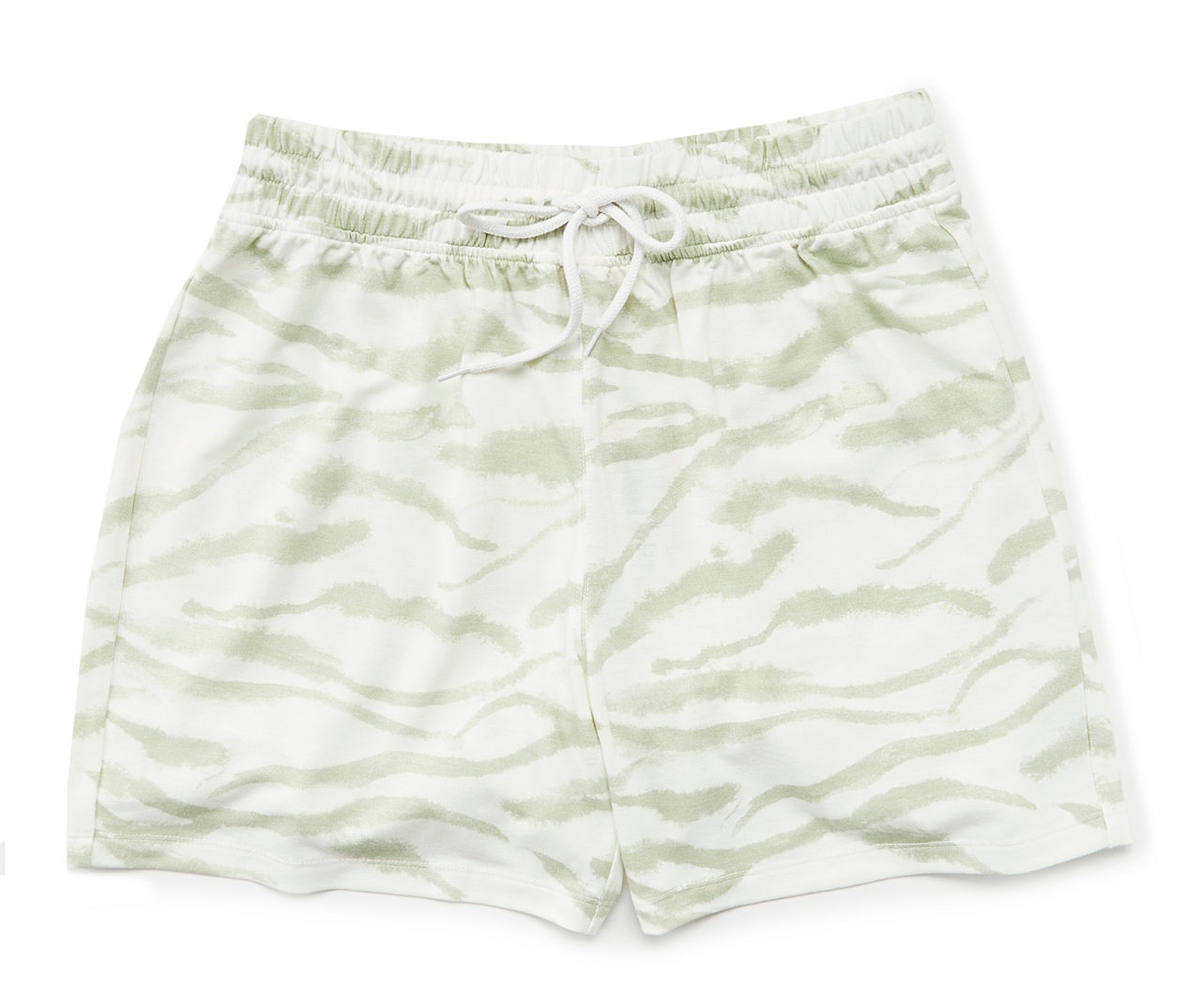 Women's Size X-Large Green Zebra Stripe Knit Shorts