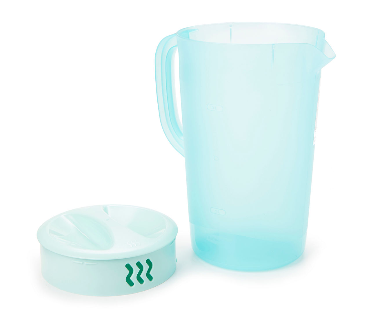 Plastic Blue 1/2 Gallon Pitcher With 6 Glasses Poolware