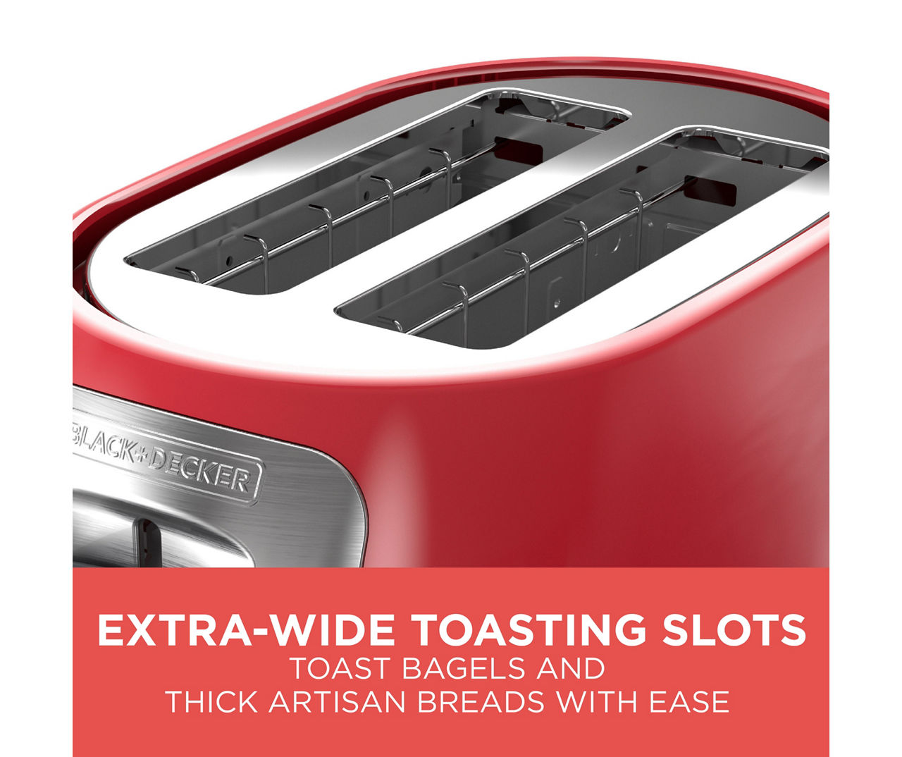 BLACK+DECKERE 4-Slice Toaster with Extra Wide Slots and 6 Shade Settings