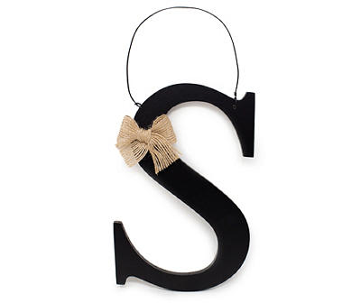 "S" Burlap Bow Hanging Letter