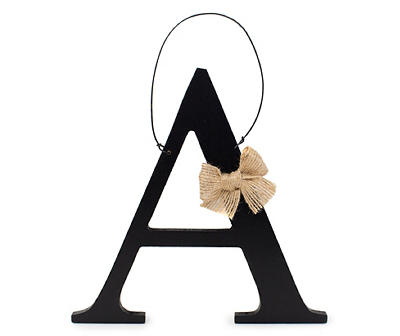 "A" Burlap Bow Hanging Letter
