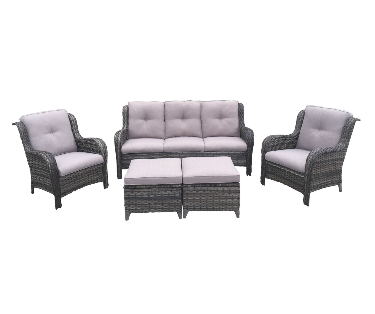 Real Living Oakmont Gray 6-Piece Replacement Patio Sofa Cushion Set