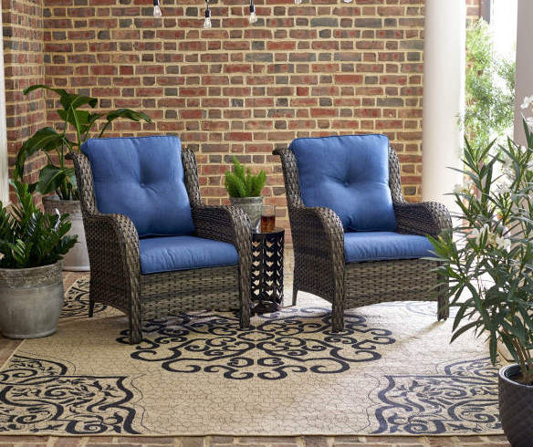 Navy wicker chair outlet cushions