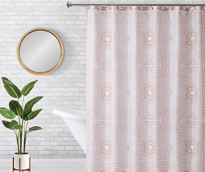 Coral Medallion Shower Curtain Set