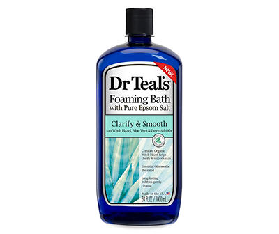 Dr Teal’s Witch Hazel & Aloe Clarify & Smooth Foaming Bath, 34 Oz.