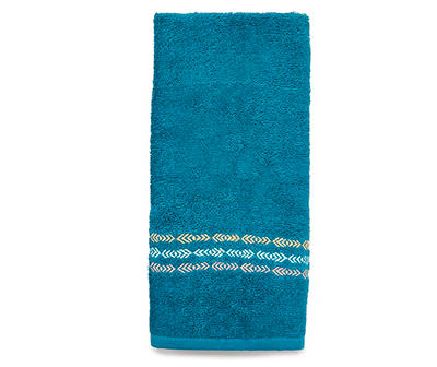 Teal Blocked Stripe Hand Towel