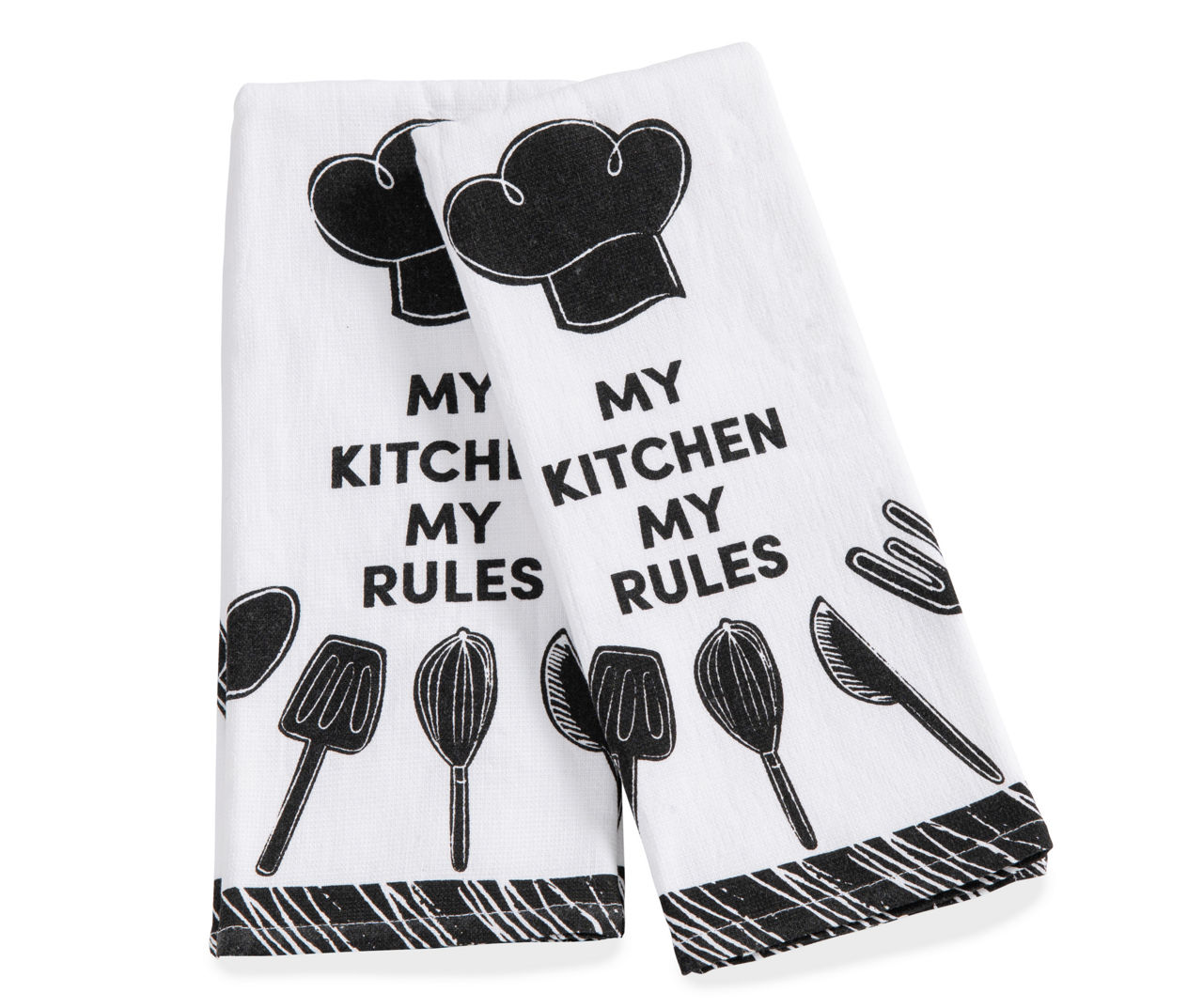 Real Living Navy Kitchen Towels, 2-Pack