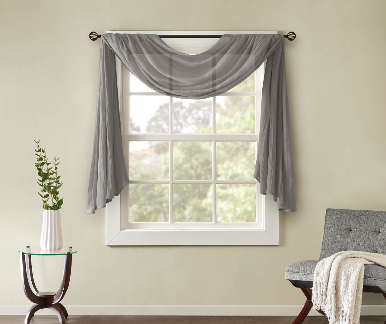 Scarf valance deals for bay window